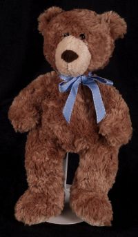 Carters Classics Teddy Bear Brown with Blue Ribbon Plush Lovey